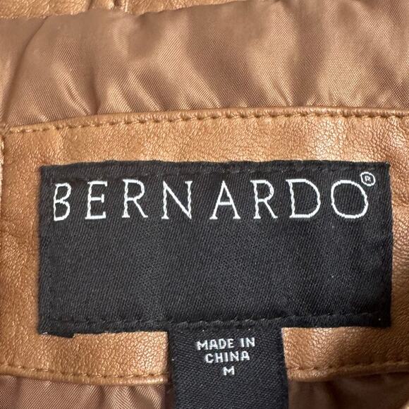 Bernardo Cognac Vegan Leather Moto Jacket | Size M - Picture 6 of 6